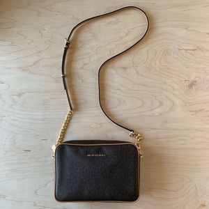 MICHAEL KORS Brown Jet Set Travel EW Crossbody Bag